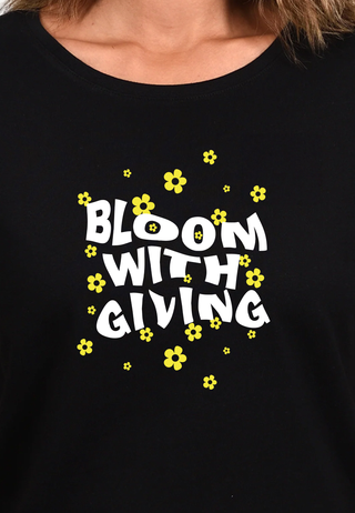 Damen T-Shirt -Bloom - schwarz
