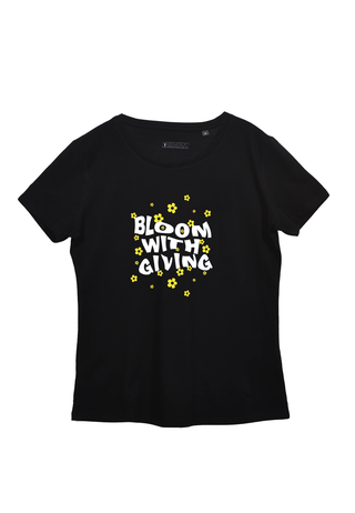 Damen T-Shirt -Bloom - schwarz