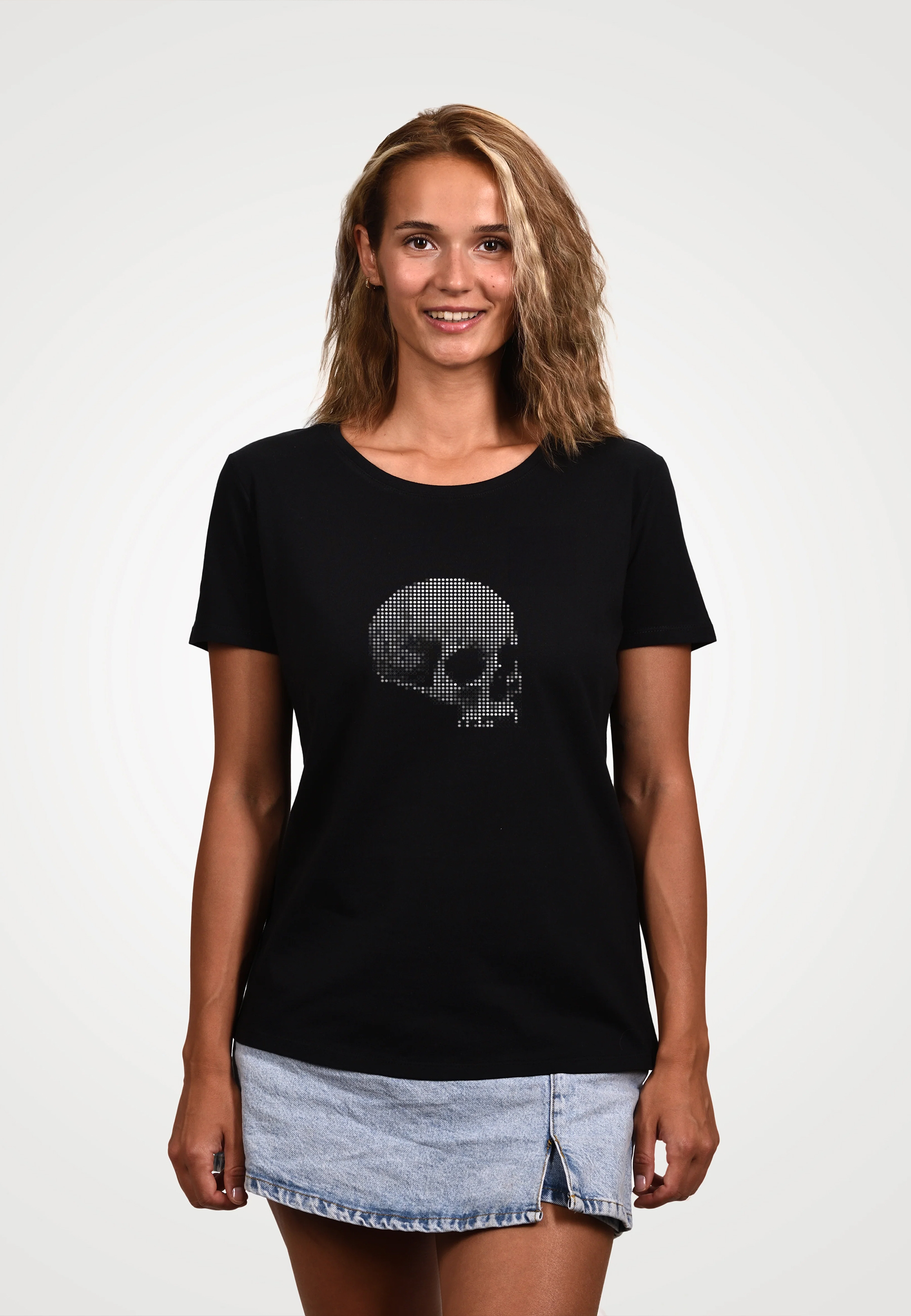 Damen T Shirt -Dotted Skull