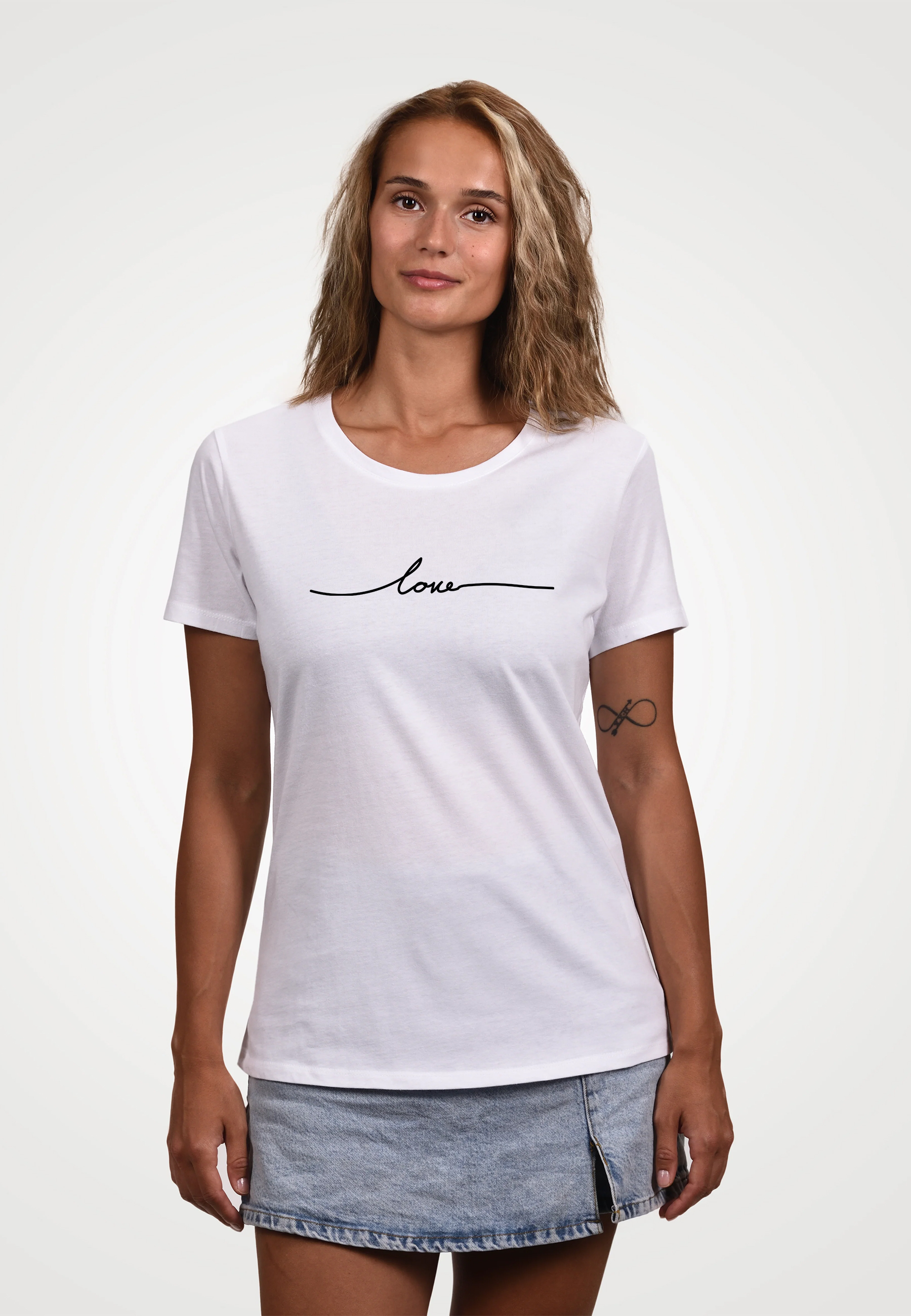 Damen T-Shirt -Love - weiss