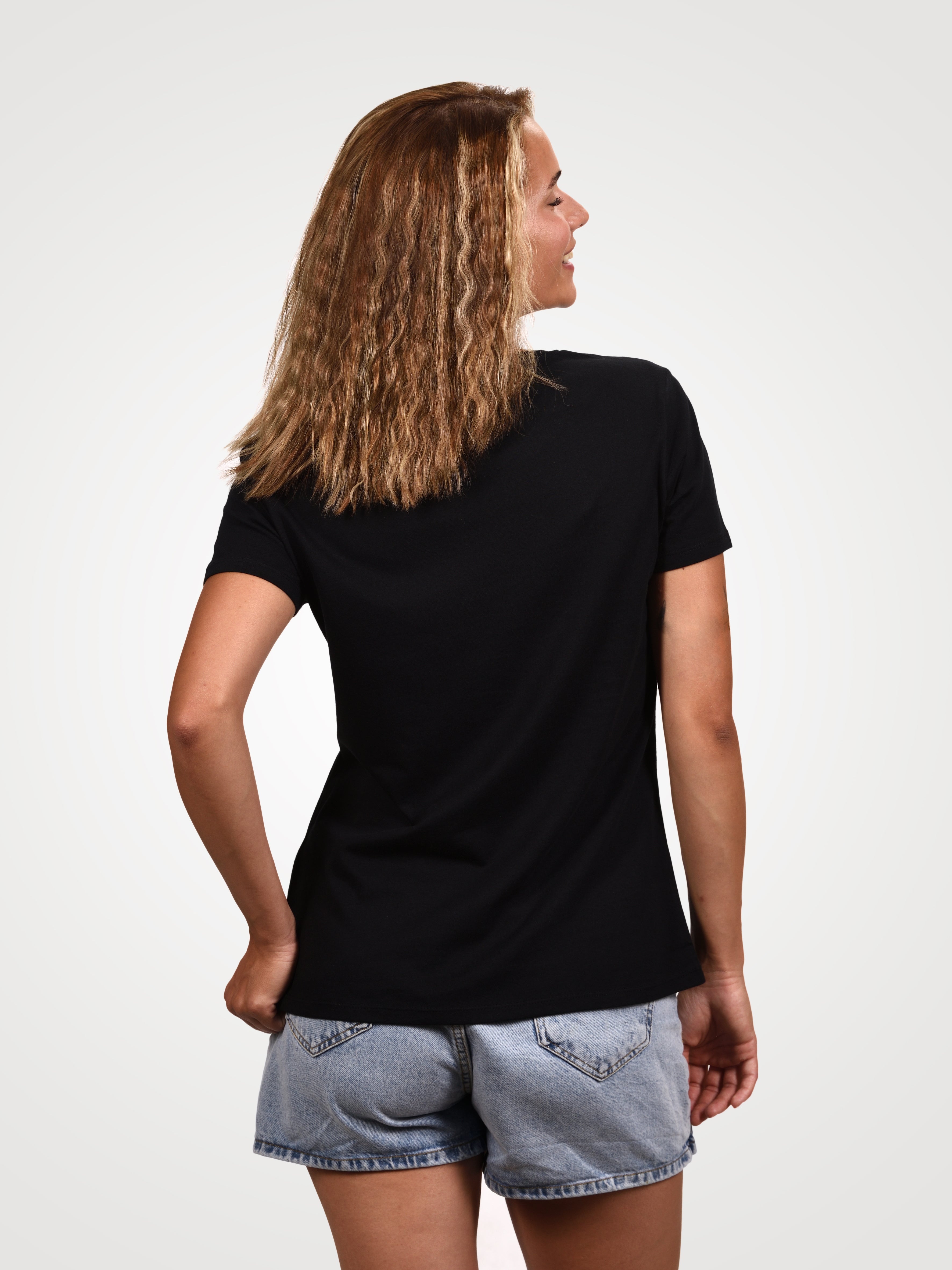 Damen T-Shirt -Chameleon - schwarz